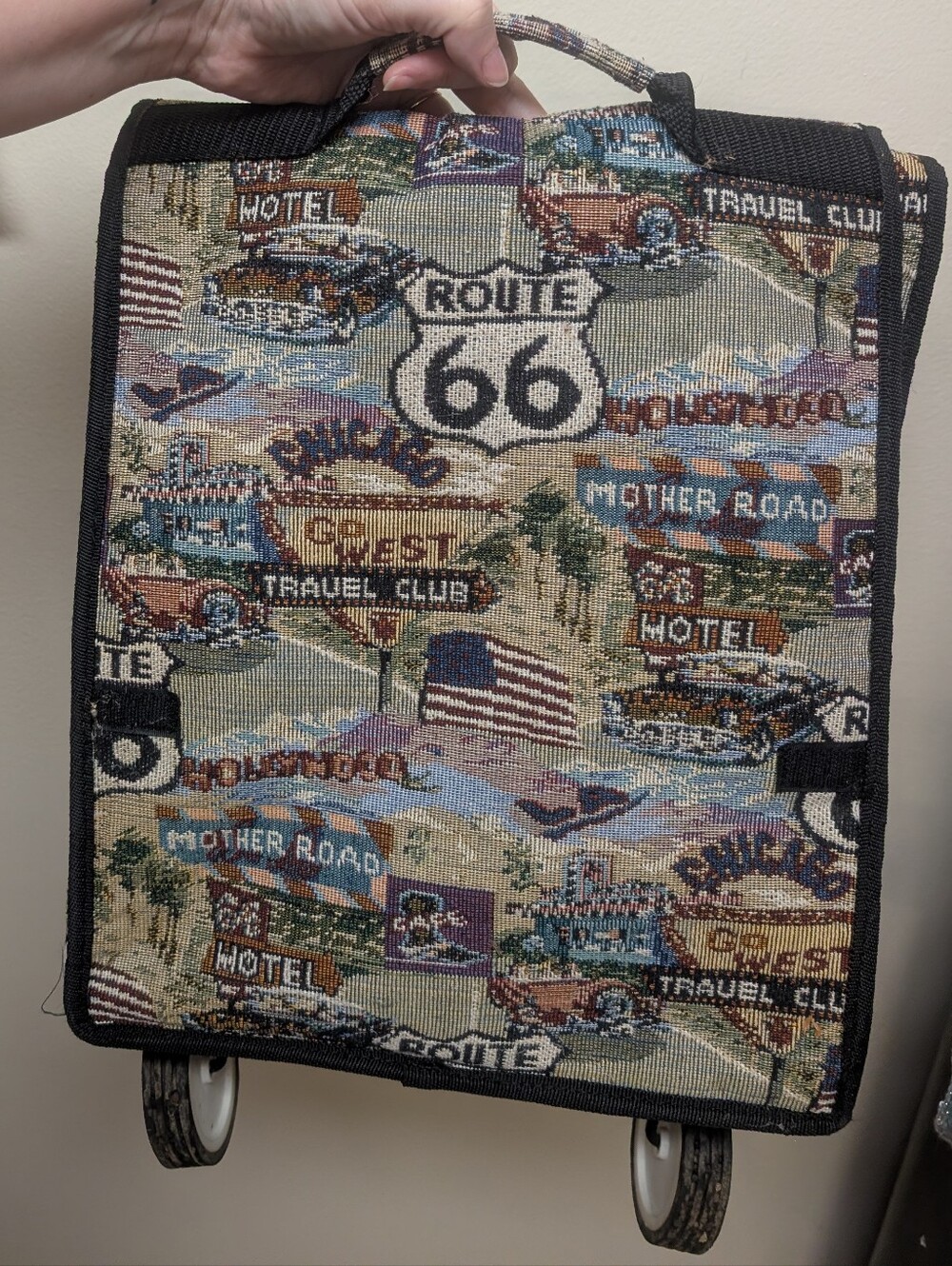 Route 66 Tapestry Rolling Travel Bag